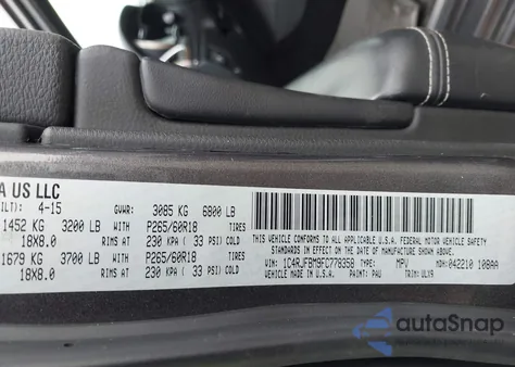 2015 Jeep Grand Cherokee Limited from USA, damaged, VIN 1C4RJFBM9FC778358